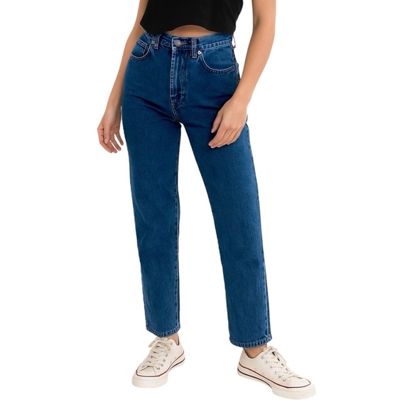 Vintage Abercrombie & Fitch Blue Straight Jeans High-Rise Size 10 Taper Mom - Picture 1 of 16